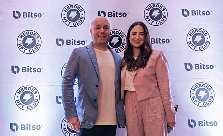 Mark Epstein, CEO de Mobile Streams plc y Bárbara González Briseño, CEO de Bitso en México |  Bitso Heroes NFT Club